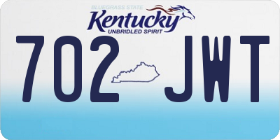 KY license plate 702JWT