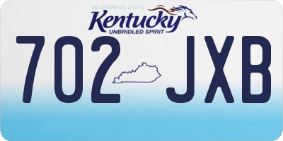 KY license plate 702JXB