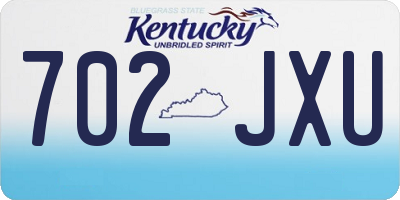 KY license plate 702JXU