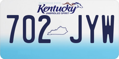 KY license plate 702JYW
