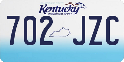KY license plate 702JZC