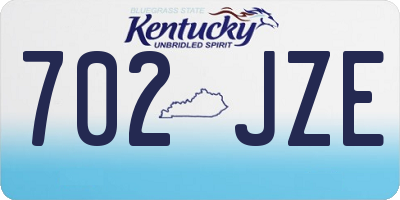 KY license plate 702JZE