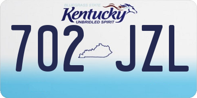 KY license plate 702JZL