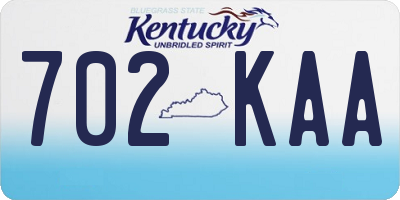 KY license plate 702KAA