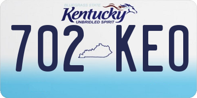 KY license plate 702KEO