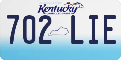 KY license plate 702LIE