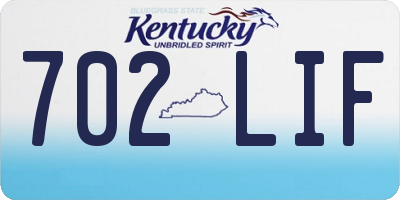 KY license plate 702LIF