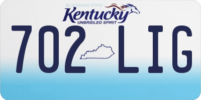 KY license plate 702LIG