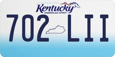 KY license plate 702LII