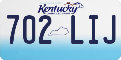 KY license plate 702LIJ