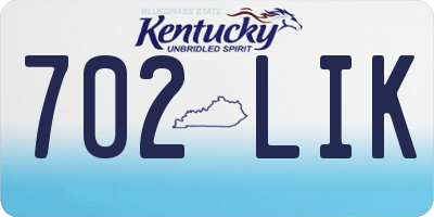 KY license plate 702LIK