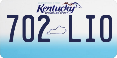 KY license plate 702LIO