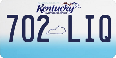 KY license plate 702LIQ