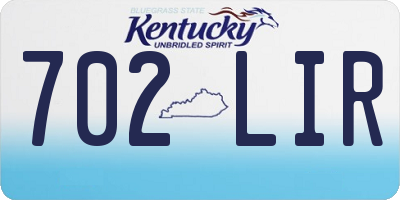 KY license plate 702LIR
