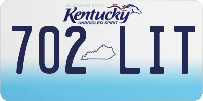 KY license plate 702LIT