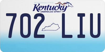 KY license plate 702LIU