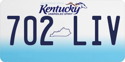 KY license plate 702LIV