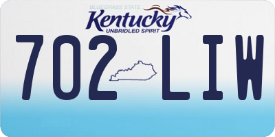KY license plate 702LIW