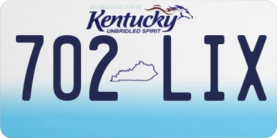 KY license plate 702LIX