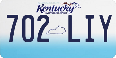 KY license plate 702LIY