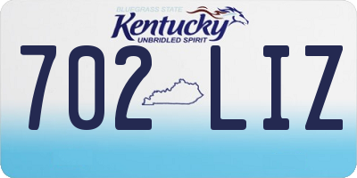 KY license plate 702LIZ