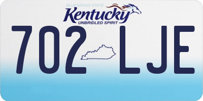 KY license plate 702LJE
