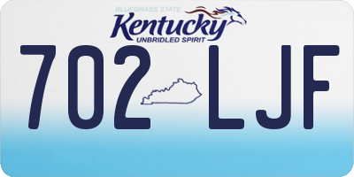KY license plate 702LJF
