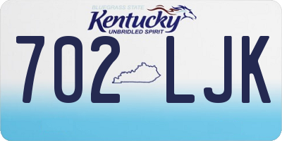 KY license plate 702LJK
