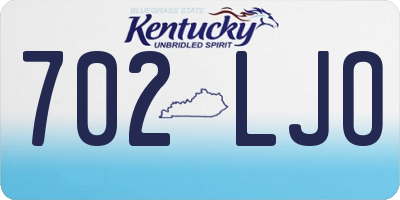 KY license plate 702LJO
