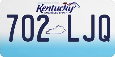 KY license plate 702LJQ