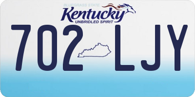 KY license plate 702LJY