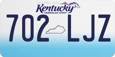 KY license plate 702LJZ