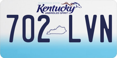 KY license plate 702LVN