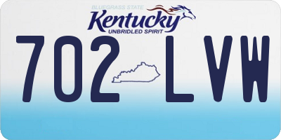 KY license plate 702LVW