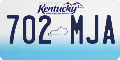 KY license plate 702MJA