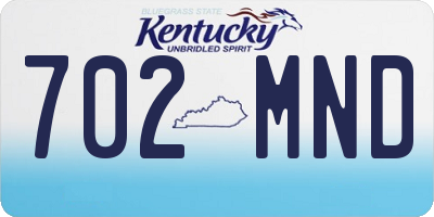 KY license plate 702MND