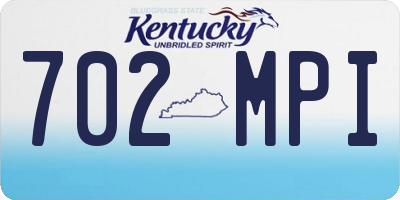 KY license plate 702MPI