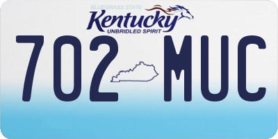KY license plate 702MUC