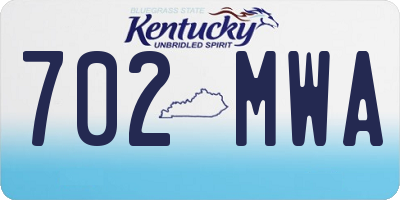 KY license plate 702MWA