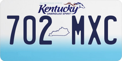 KY license plate 702MXC