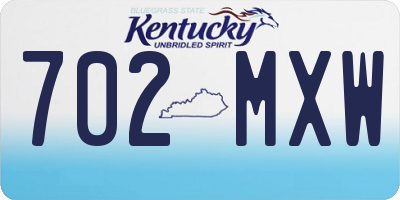KY license plate 702MXW
