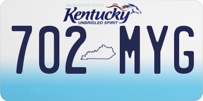 KY license plate 702MYG