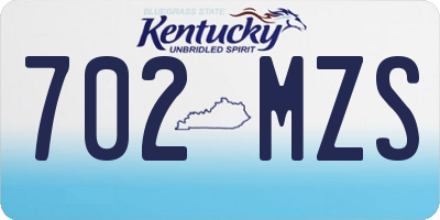 KY license plate 702MZS