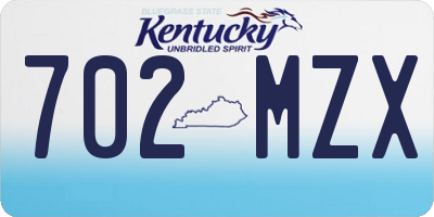 KY license plate 702MZX