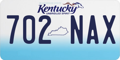 KY license plate 702NAX