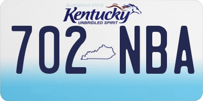 KY license plate 702NBA