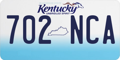 KY license plate 702NCA