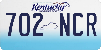 KY license plate 702NCR