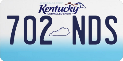 KY license plate 702NDS
