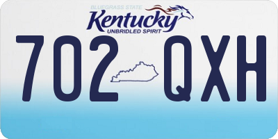 KY license plate 702QXH